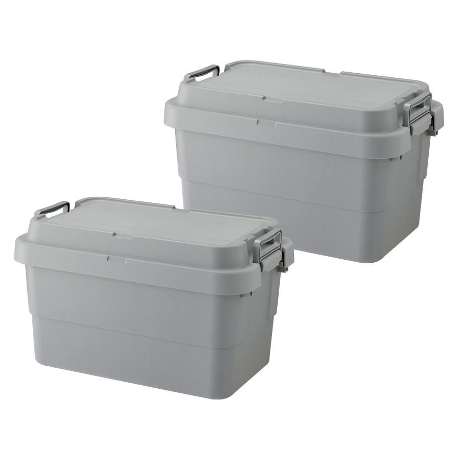 リス RISU 収納ボックス トランクカーゴ 50L グレー TC-50S 2個セット コンテナ ボックス スタッキング 屋外収納 キャン