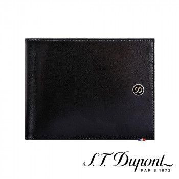S.T. Dupont エス テー デュポン ラインD 2つ折り財布 4CC 小銭入れ付 ブラック 180007