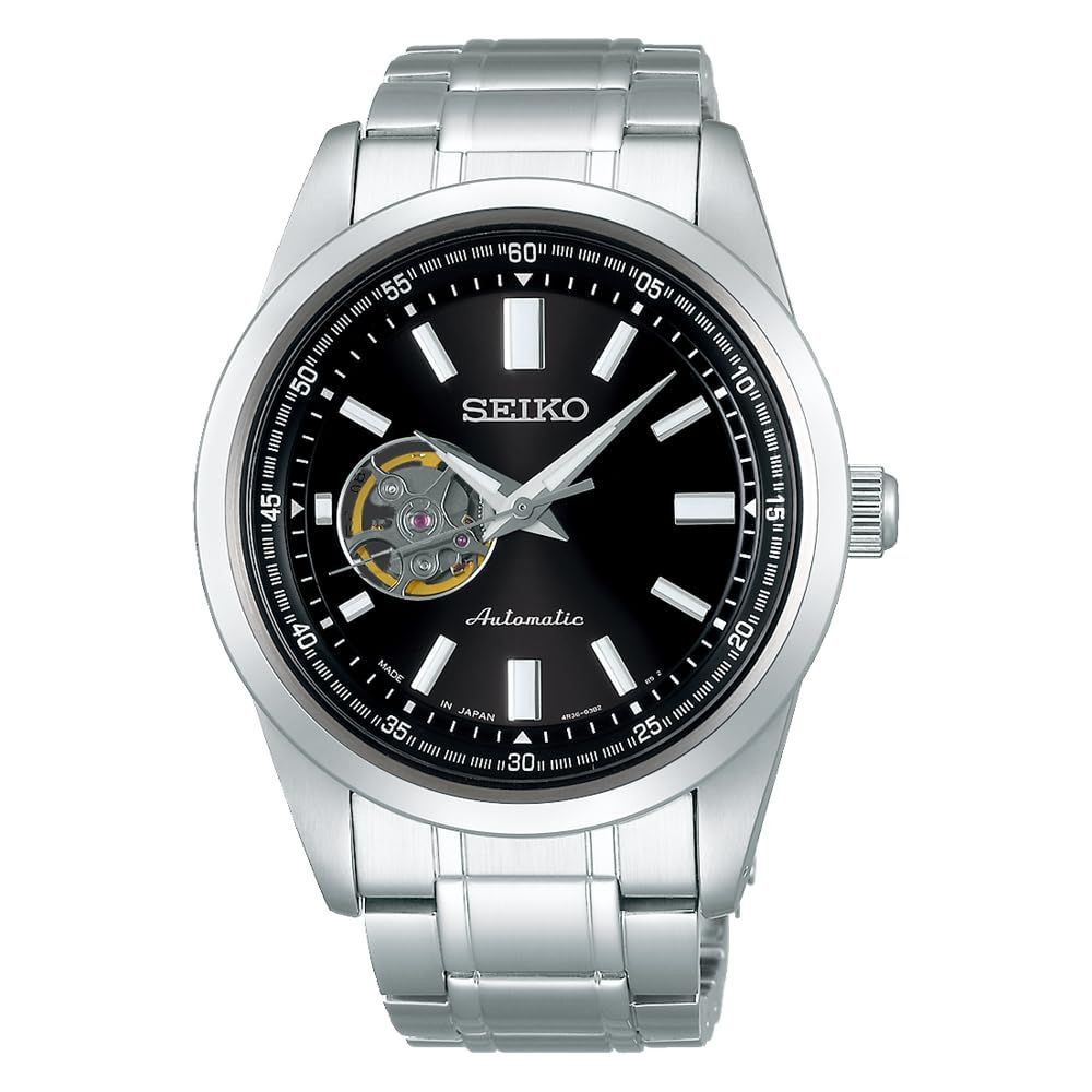 [セイコーウォッチ] 腕時計 セイコー セレクション SEIKO SELECTION メカニカル 自動巻(手巻つき) オープンハート 裏ぶたシースルーバック 日常生活用強化防水(10気圧) SCVE053 メンズ シルバー