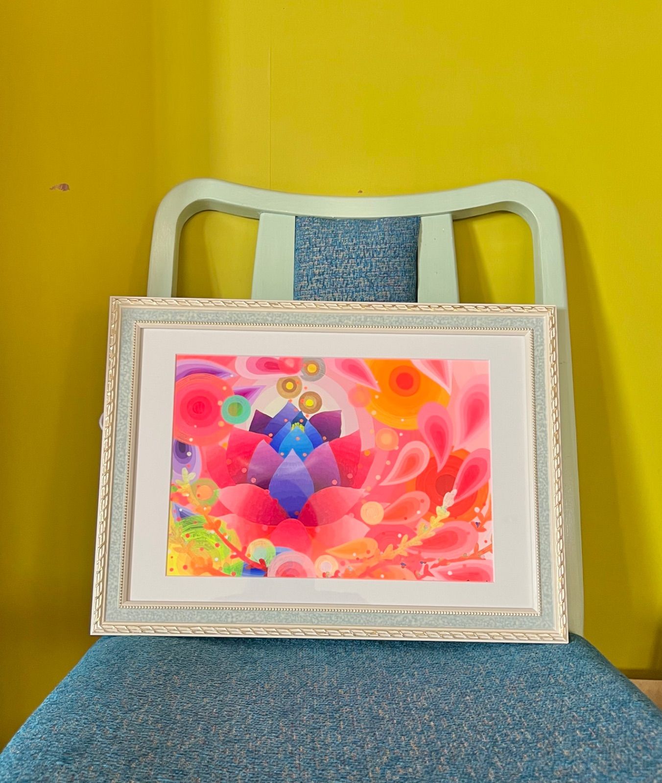 No.3 蓮の花』癒やしとグラデーションのアート アクリル画