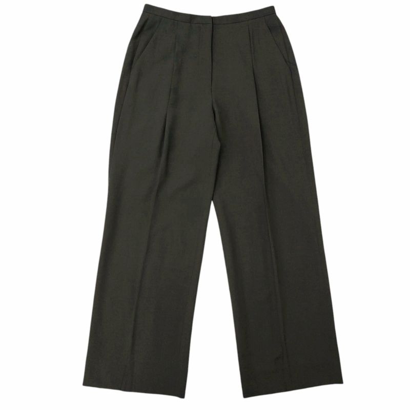 ジョルジオアルマーニ GIORGIO ARMANI ワイドスラックスパンツ ウール タック 40 ダークグレー系 0504