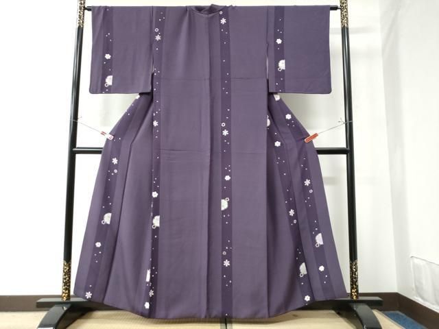 平和屋着物●上質な小紋 雪華雪輪舞花間道 角通し 正絹 CAAW8670yc