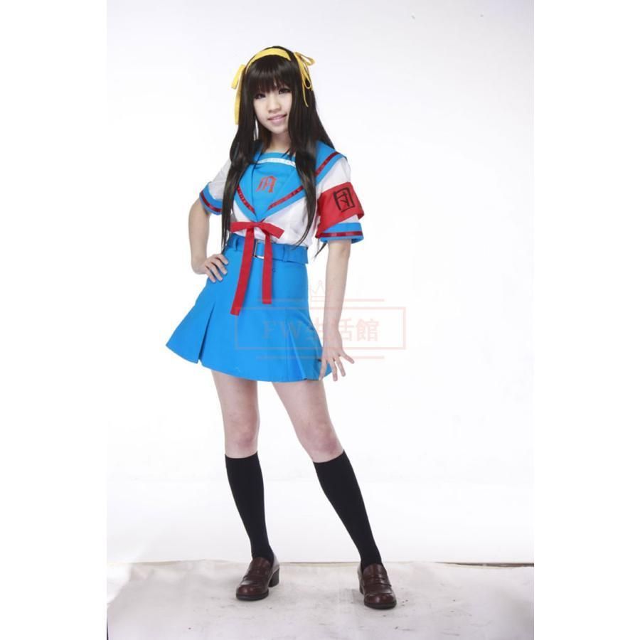 涼宮ハルヒの憂鬱 涼宮ハルヒ Mサイズ ACOS フルセット 夏服 ウィッグ付き 涼宮ハルヒの憂鬱 コスプレ衣装 acos 涼宮ハルヒ コスプレ衣装＋