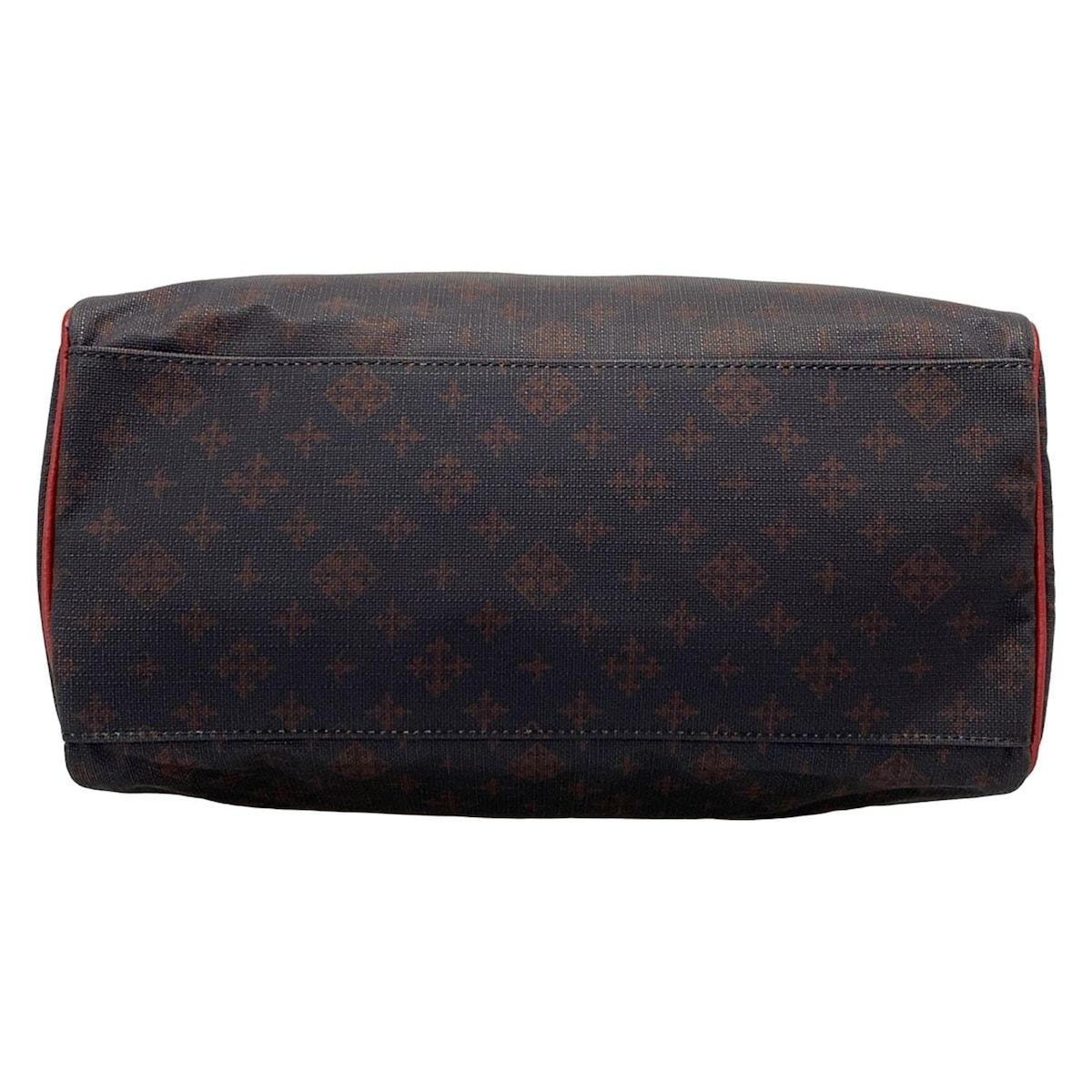 【新品・未使用】russet ダークブラウン ハンドバッグ russet(ラシット) ハンドバッグ美品 - ダークブラウン×レッド