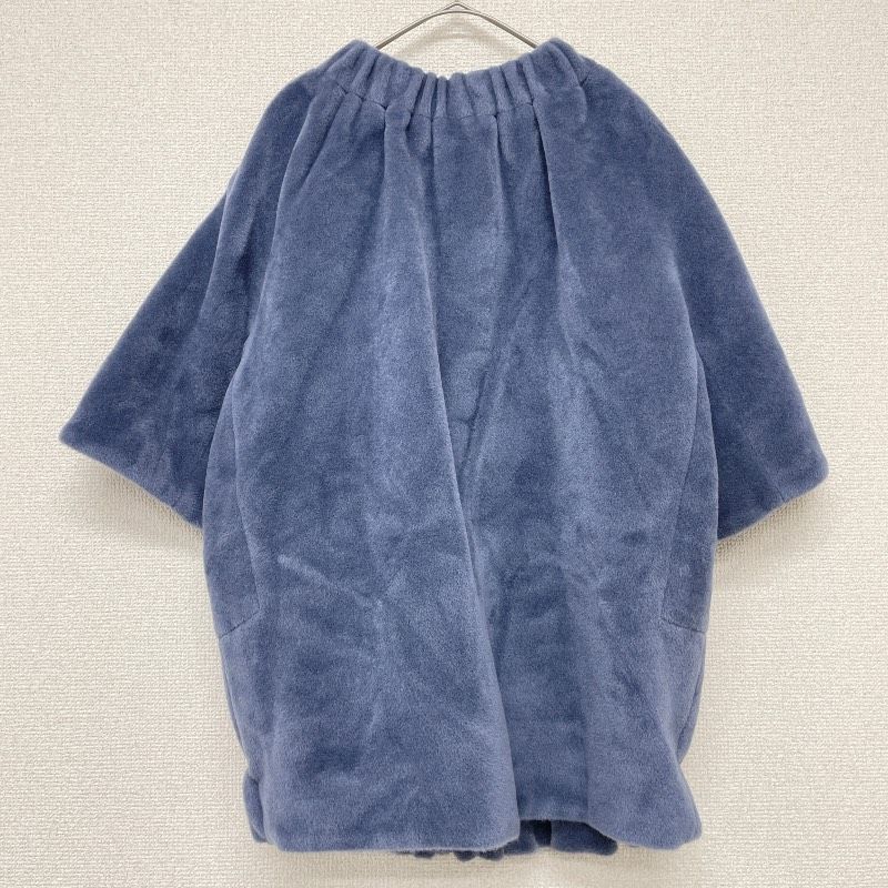 CYCLAS シクラス ブラウス トップス ギャザー バルーン ファー アルパカ ウール 日本製 ブルー レディース 36