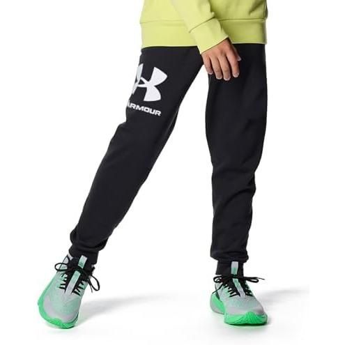 アンダーアーマー(UNDER ARMOUR) ライバルフリース ロゴ ジョガーパンツ 1381176 ブラック YMサイズ