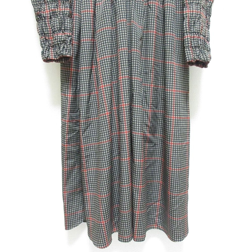 美品 HYKE ハイク Plaid Gathered Dress ギンガムチェック柄 シャツ 