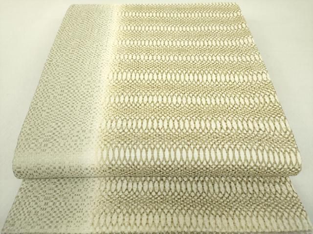 平和屋着物○両面 全通柄袋帯 変わり間道 金糸 正絹 逸品 未使用