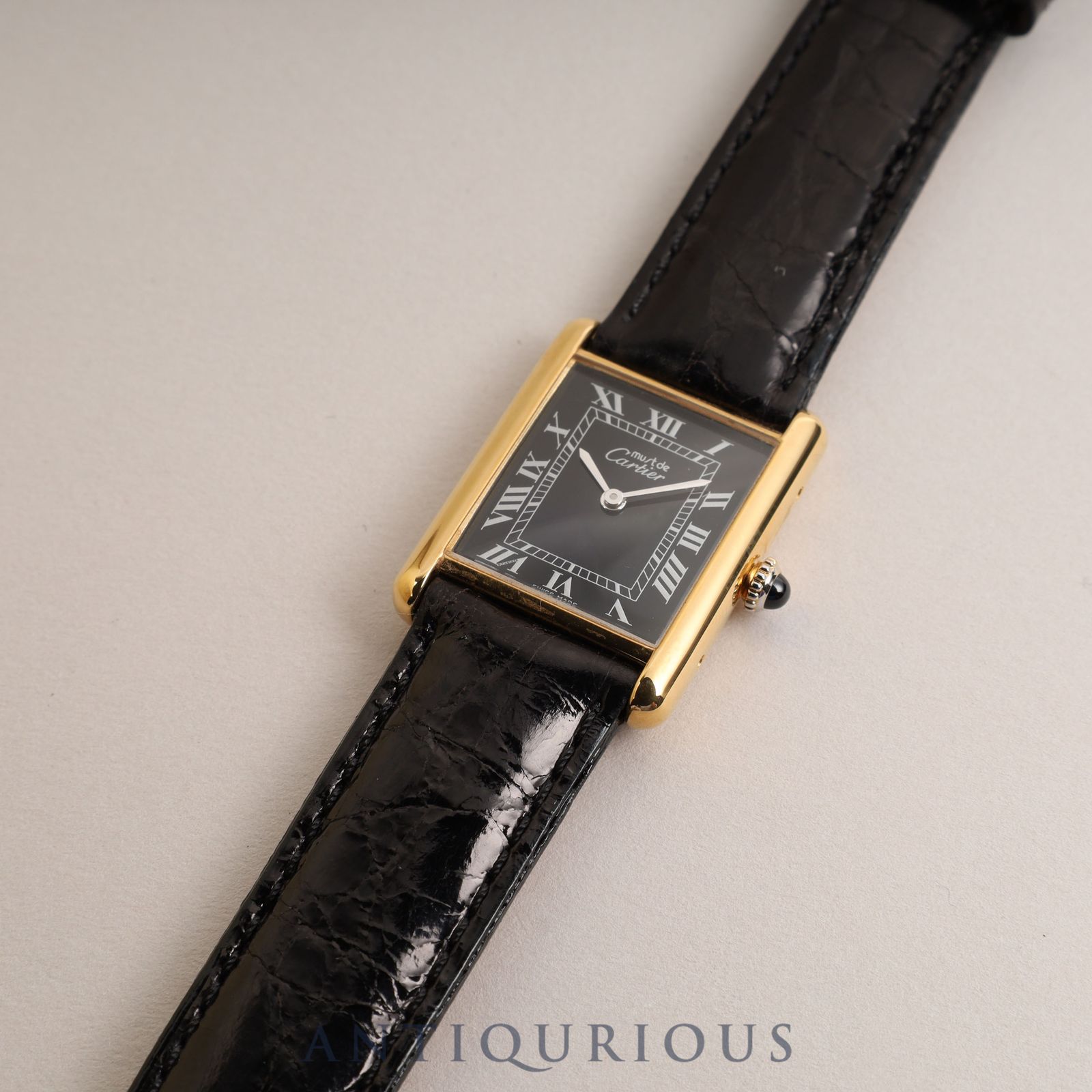 カルティエ マストタンク LM 手巻き ブラックローマン文字盤 新品