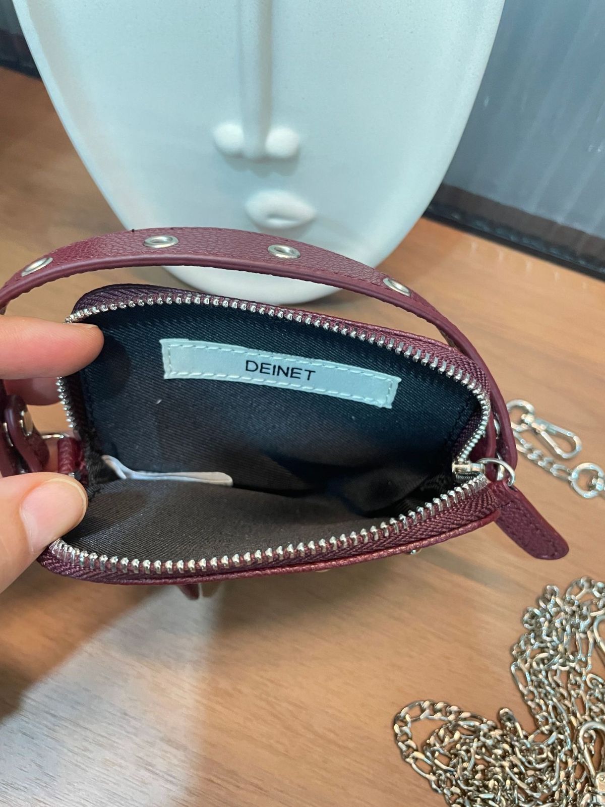 DEINET STUD CROSS CHAIN WALLET IN ディニット
