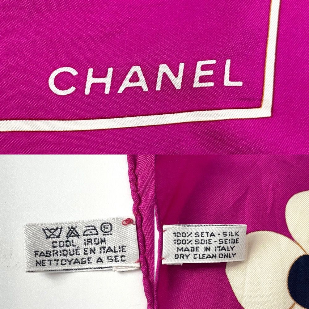 【未使用品】CHANEL パープル 大判スカーフ ココマーク シャネル CHANEL スカーフ ココマーク 紫 マルチカラー 小物