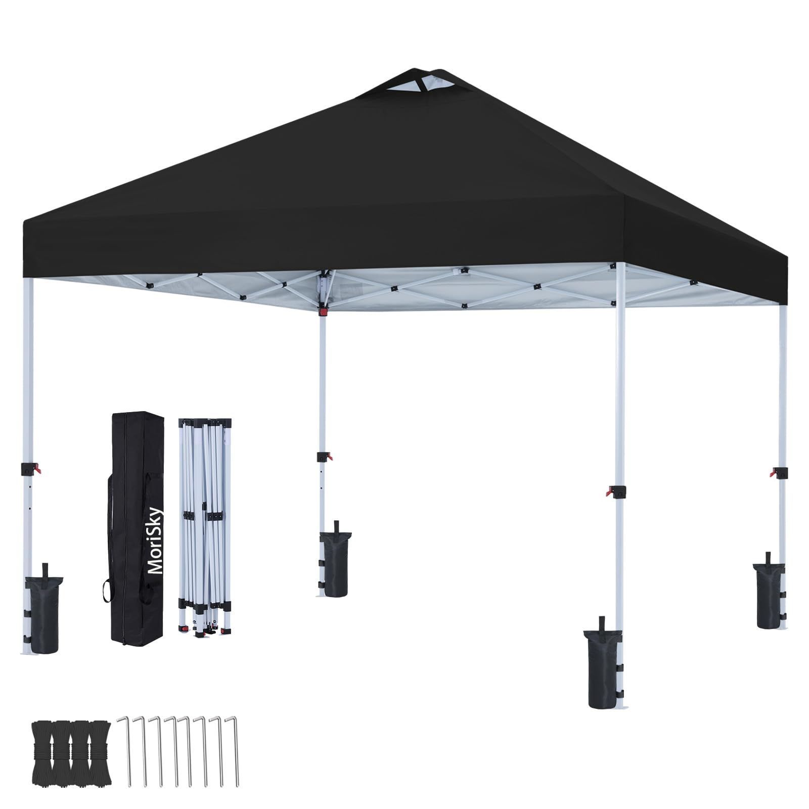 足直径3CM 風抜けベンチレーション 高さ3段階調節 ワンタッチタープテント アウトドア 3m×3m 8人用大型テント 商用テント タープテント 組立簡単 高耐水圧 MoriSky 遮熱日除け