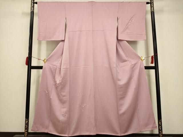 平和屋着物□訪問着 総刺繍 藤花房 鴇色 やまと誂製 正絹 逸品