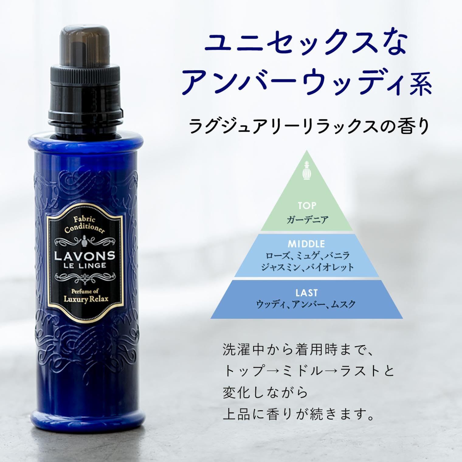 【迅速発送】ラボン 柔軟剤 大容量 ラグジュアリーリラックス アンバーウッディ 詰め替え 960ml