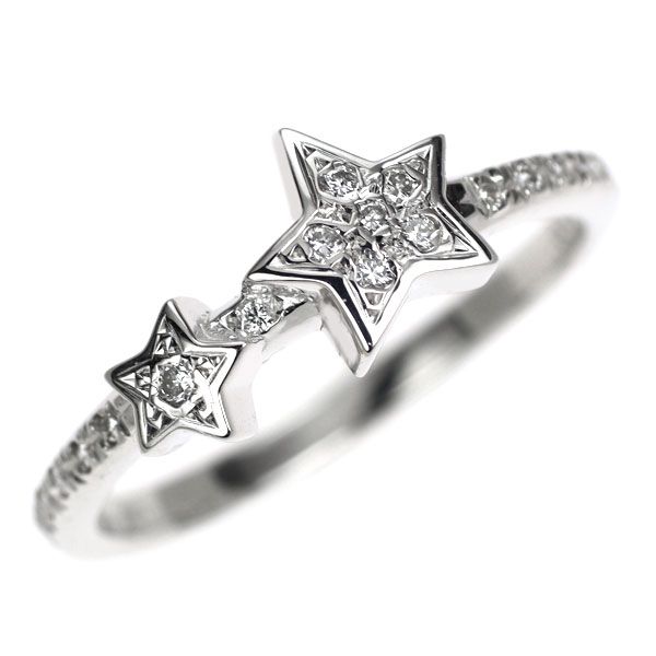 スタージュエリー K18WG ダイヤモンド リング 0.11ct スター スタージュエリー K18WG ダイヤモンド リング 0.11ct スター