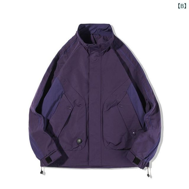 M 秋冬 コーデ メンズ 服 シンプル ファッション オシャレ 大人 かっこいい 大きいサイズ ストリート 紳士服 ステッチ スタンド ワークジャケット アウトドア カジュアル 防風 ポケット ジャケット KANDAIZUMI_COM