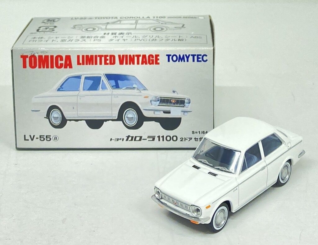 【新品】TOMICA LIMITED VINTAGE トヨタカローラ1100 Amazon | トミカリミテッドヴィンテージ LV-55a トヨタカローラ