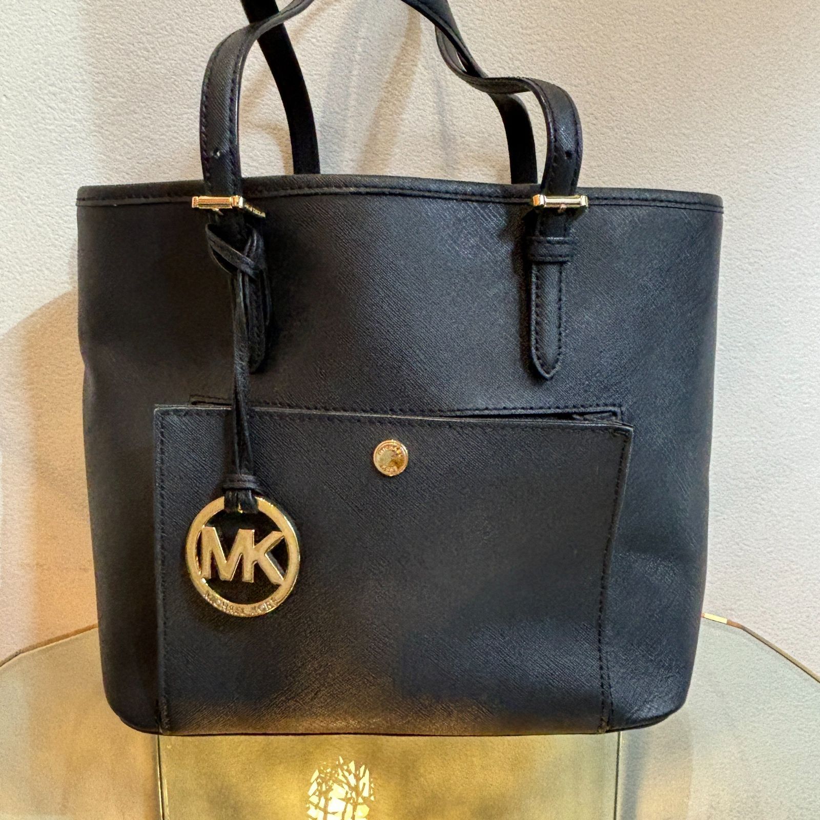 ΩNA397 大人気！ MICHAEL KORS マイケルコース ハンドバッグ トートバッグ ネイビー