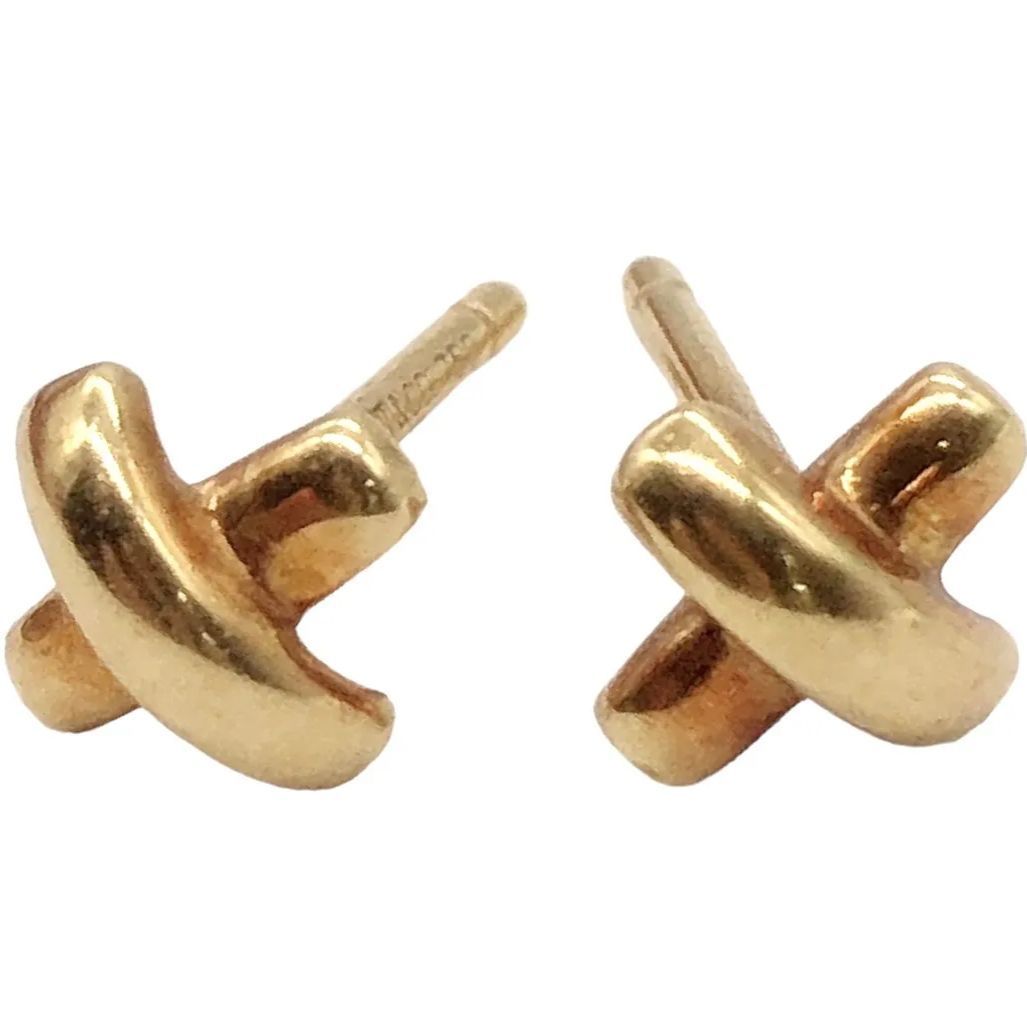 ♪7286 TIFFANY&Co. K18YG イエローゴールド クロスステッチ