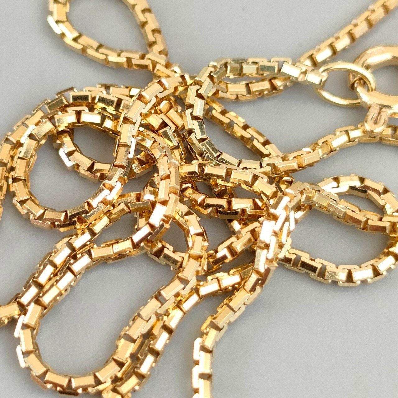 K18 デザインチェーンネックレス 18金イエローゴールド 調節可能45cm