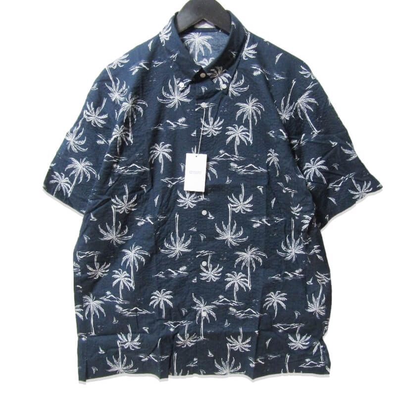 未使用 MACKINTOSH PHILOSOPHY マッキントッシュ フィロソフィー 半袖ボタンダウンシャツ H1M38-333-29 総柄  ネイビー 40 27108839