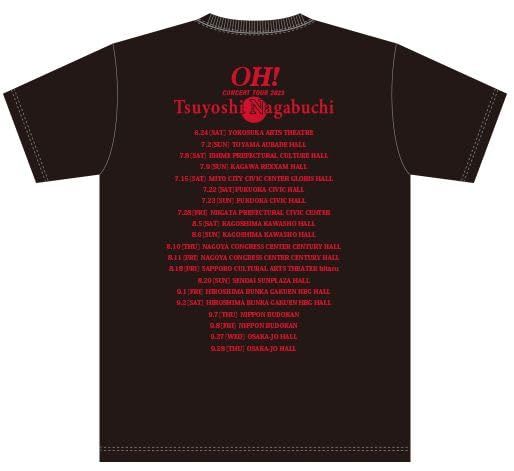 長渕剛 Tsuyoshi Nagabuchi Concert Tour 2023 OH! ツアー Tシャツ 黒