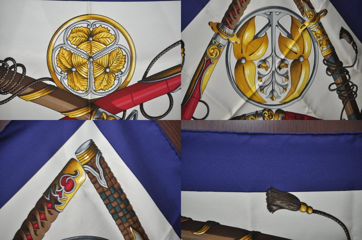 エルメス HERMES スカーフ カレ DAIMYO ネイビー 約90cm エルメス カレ90 DAIMYO PRINCES DU SOLEIL LEVANT 大名 日出る