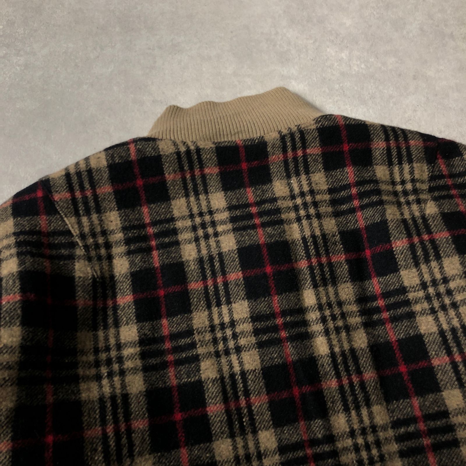 90's vintage OLD STUSSY ショーンフォントロゴ刺繍 ウール スタジャン