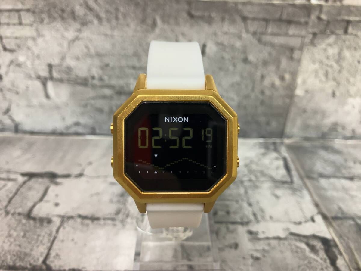 美品 NIXON ニクソン THE SIREN SS 腕時計 デジタル ホワイト ゴールド 