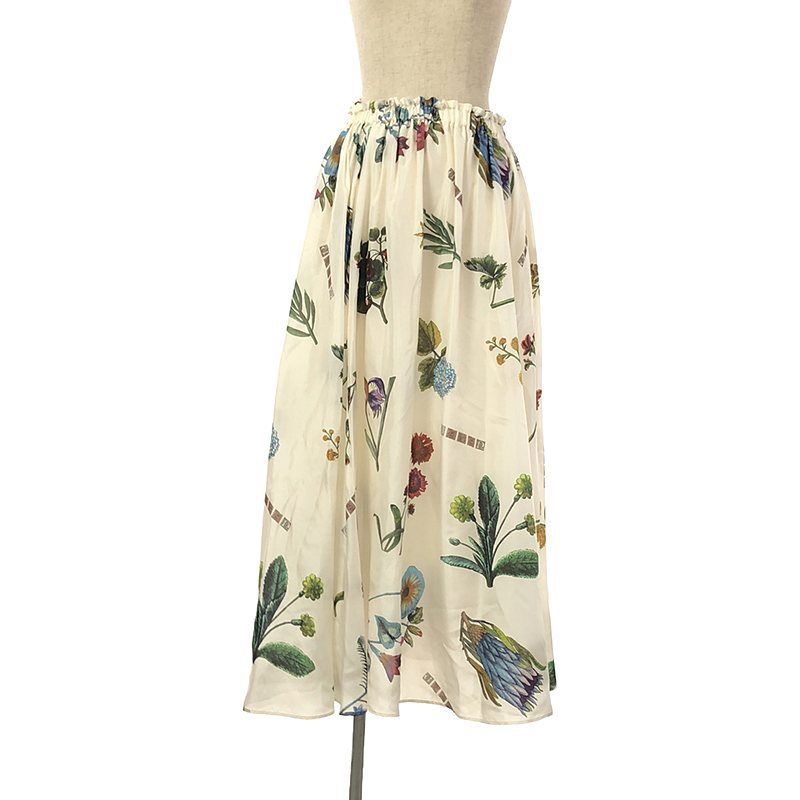 【美品】CABaN キャバン シルク ボタニカルプリントロングスカート caban（キャバン）の「□CABaN シルク ボタニカルプリントロング