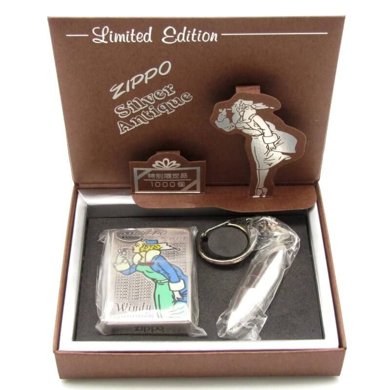 美品 ZIPPO ジッポー windy Silver Antique 1996年製 ウィンディ