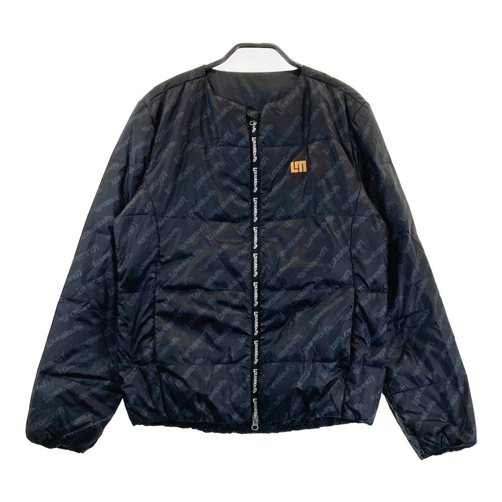 サイズ L LOUD MOUTH ラウドマウス ダウンジャケット ロゴ総柄 ブラック系 240101399237 ゴルフウェア レディース ストスト