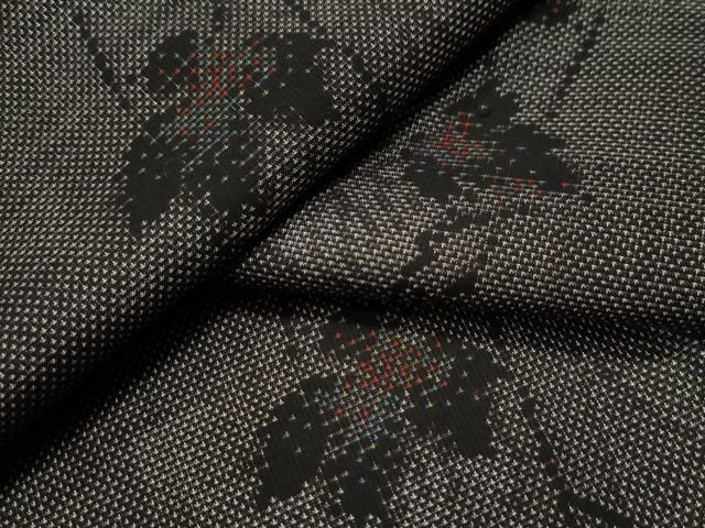 平和屋着物●本場大島紬　9マルキ　蔦の葉文　正絹　逸品　未使用　CAAS7549yc 平和屋着物○本場大島紬 9マルキ 蔦の葉文 正絹 逸品 未使用