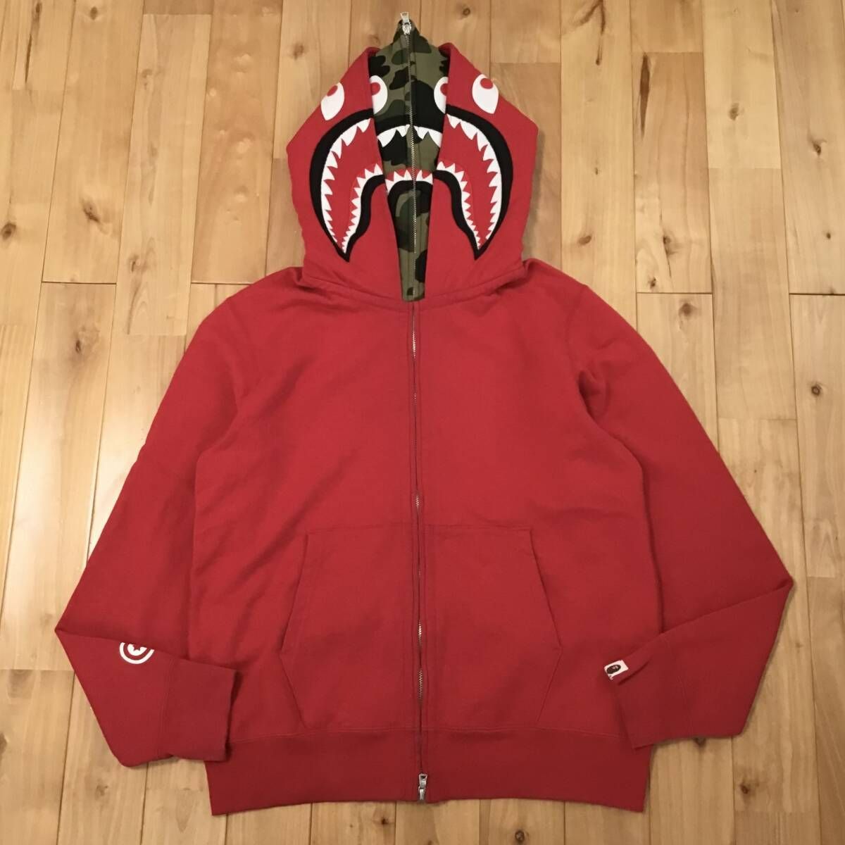 APE BAPE KAWS DOUBLE SHARK シャークパーカー2XL ☆激レア☆ APE abc Green シャークパーカー L パーカー kaws（A