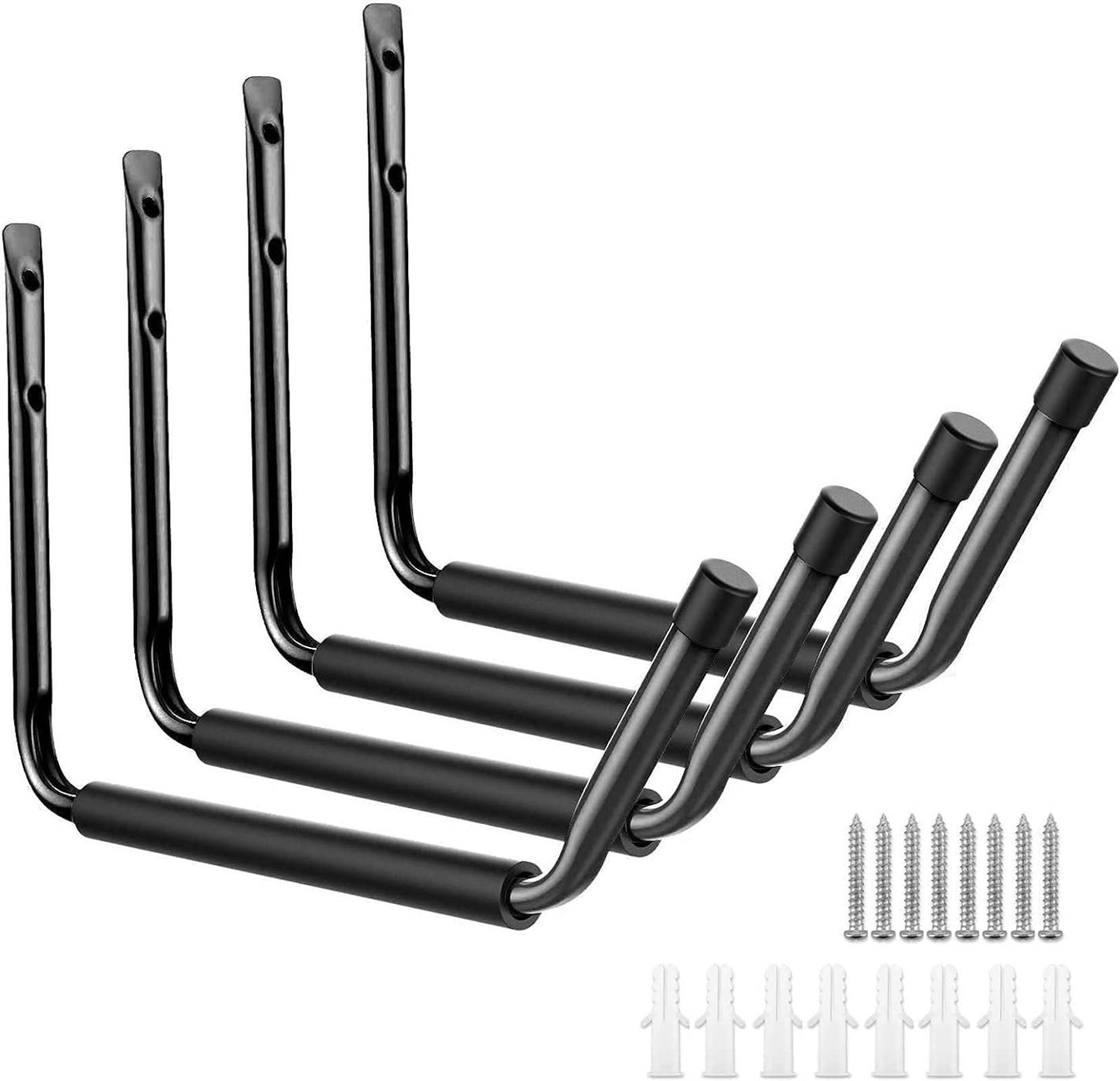 Color:4個パック fieldlabo 大型 ガレージフック カヤックフック ウォールラック ウォールマウント サーフボード スキー スノーボード 自転車 材木 壁収納 (4個パック)