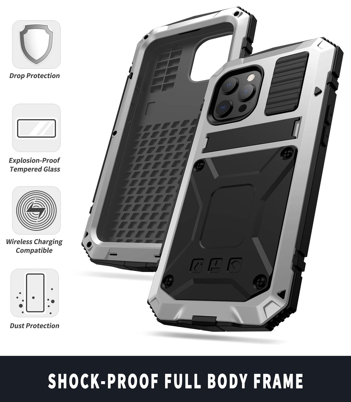 スマホケース　 iPhone13 pro 防塵　　携帯電話ケース　強化フィルム