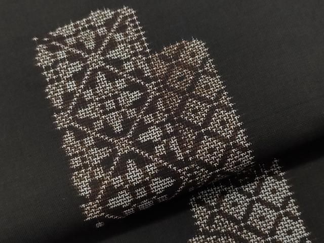 平和屋着物○本場大島紬 9マルキ 泥染め 地空き 里島正則作 短冊吉祥文