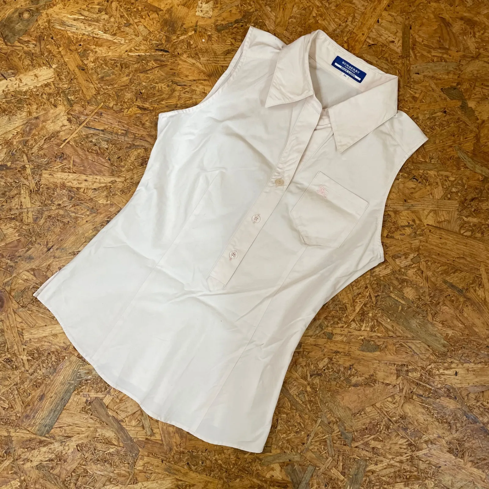 BURBERRY BLUE LABEL ノースリーブ シャツ 36 バーバリー ブルー 