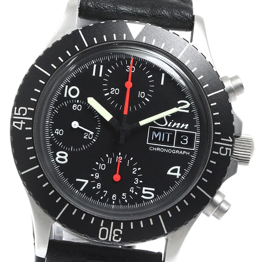 ジン Sinn 256 クロノグラフ デイデイト 自動巻き メンズ 良品 _785665