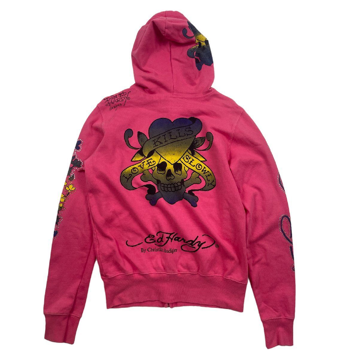 ED HARDY エドハーディー 長袖パーカー フルジップ トップス ピンク