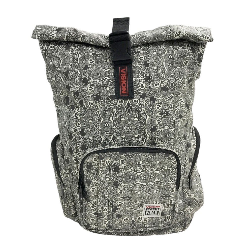 VISION STREET WEAR/ヴィジョンストリートウェア  リュック バッグパック スカル 総柄 ホワイト系  メンズ [240101306821]