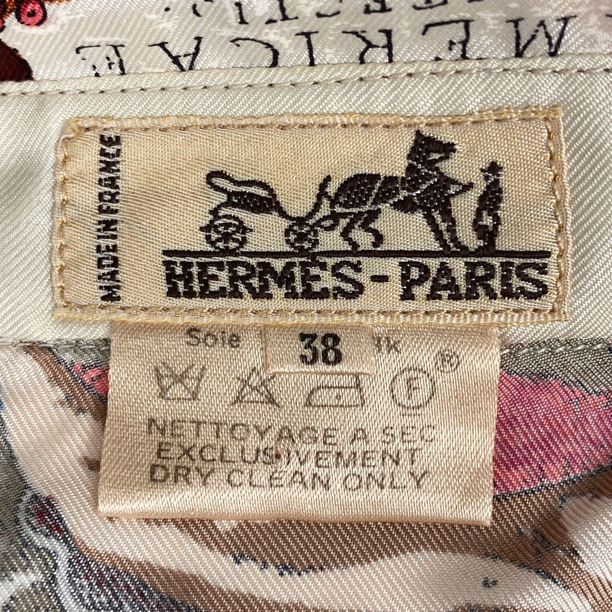 エルメス HERMES ロゴ 長袖シャツ 船と装飾模様 トップス 長袖