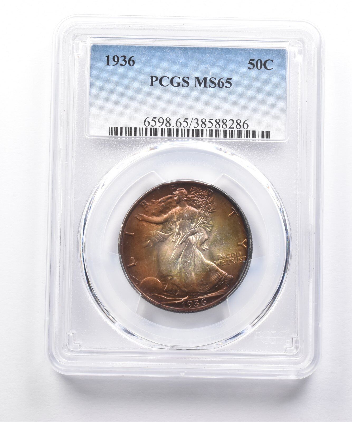 1936年ウォーキング リバティ ハーフダラー MS65 PCGS 紫T