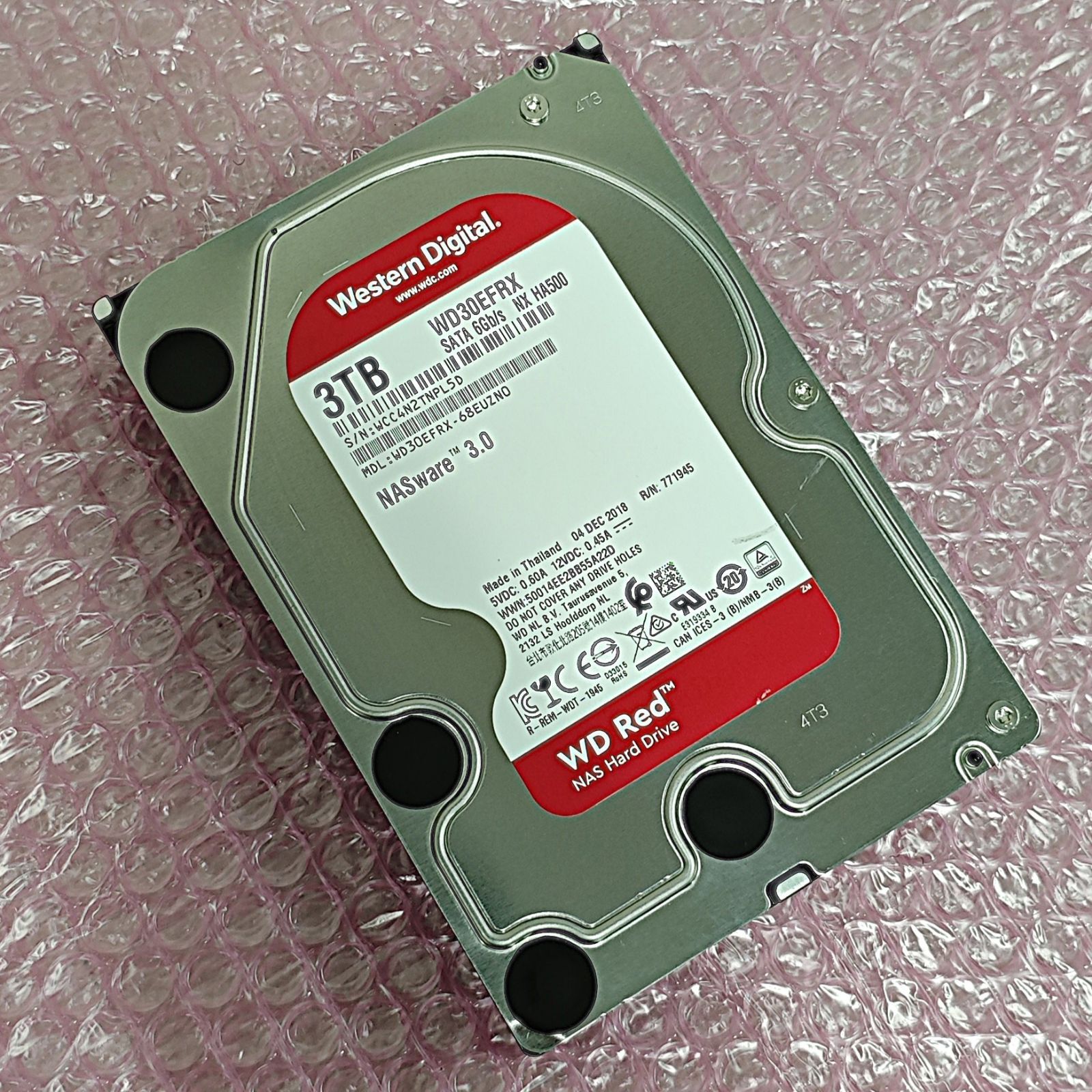 WD Red 3TB ハードディスクドライブ 4台セット WD Red 3TB HDD 4台