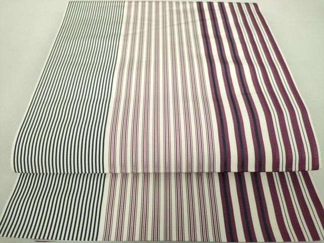 平和屋着物○本場筑前博多織 八寸名古屋帯 間道 正絹 逸品 DAAV6173ps  