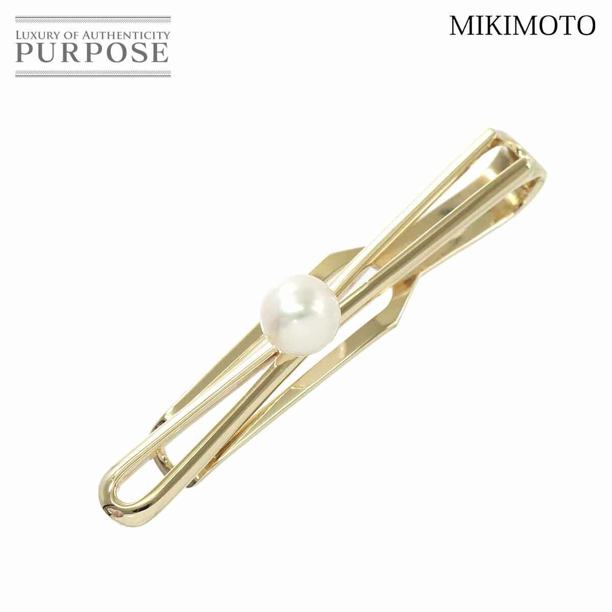 ミキモト MIKIMOTO アコヤ真珠 6.6mm タイピン K14 YG イエロー