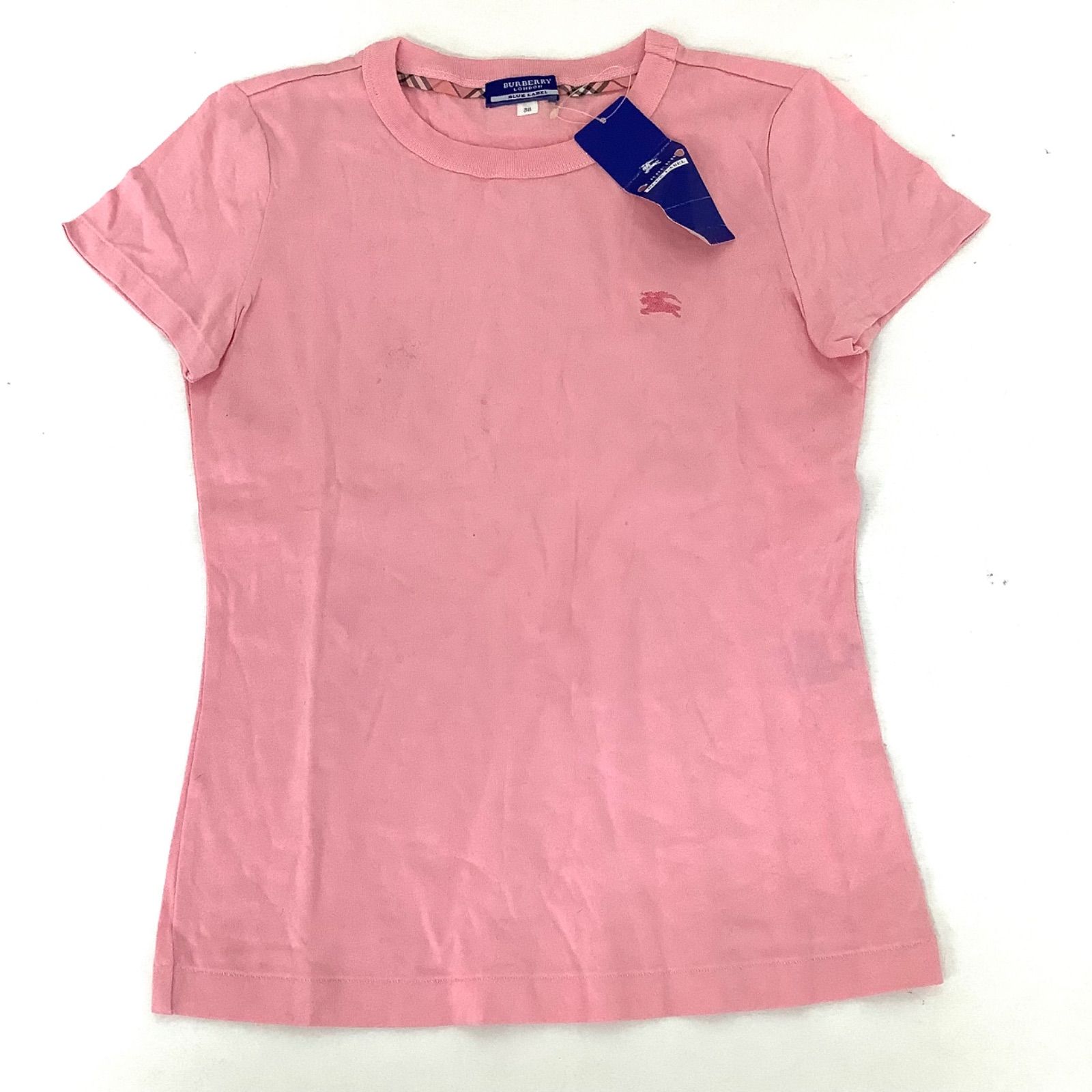 バーバリー ブルーレーベル ピンク チェック 半袖 Tシャツ M