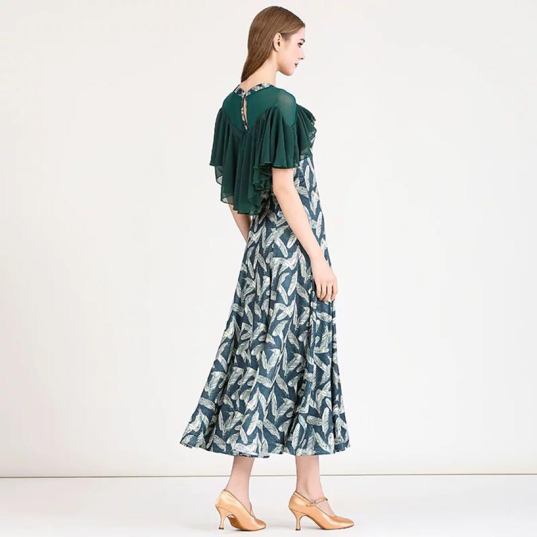 大人気✨花柄スタンダードワンピース 練習着 デモダンスパーティに！ 2025年新作 大人気♪花柄スタンダードワンピース 練習着 デモダンス