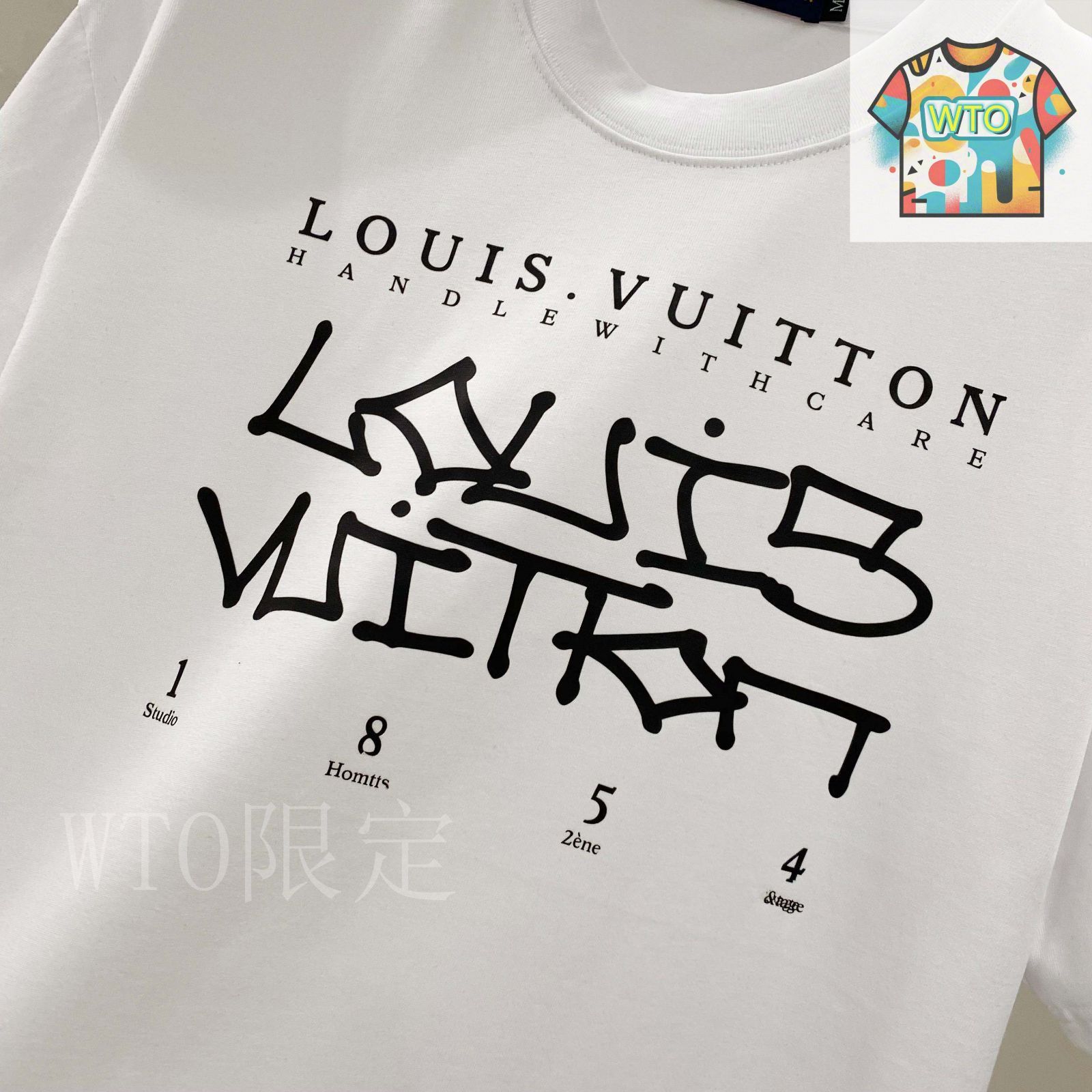 今日特価】LV ルイヴィトン 25SS ロゴプリント T シャツ-1