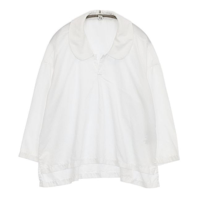 コムコム コムデギャルソン 丸襟シャツ ブラウス サテン ポリエステル 長袖